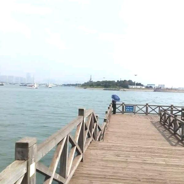 在海边