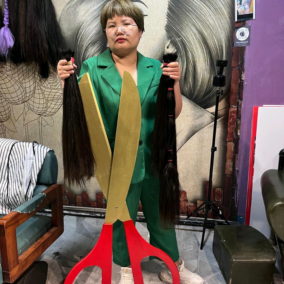 安阳木子造型收长头发