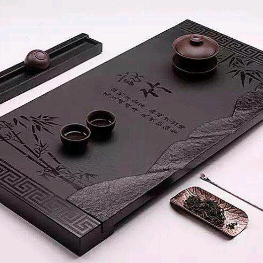 铭雕石茶盘