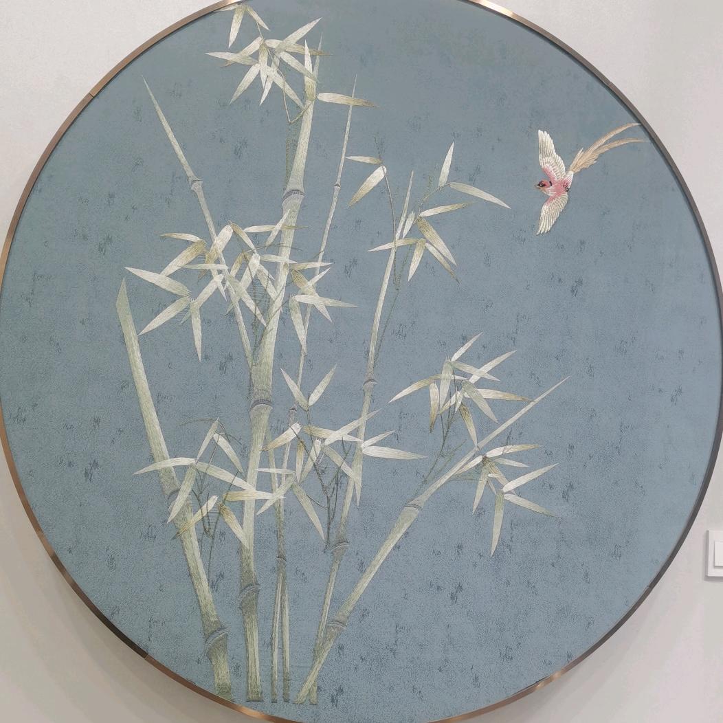 大浪淘纱窗帘玉麒麟墙布