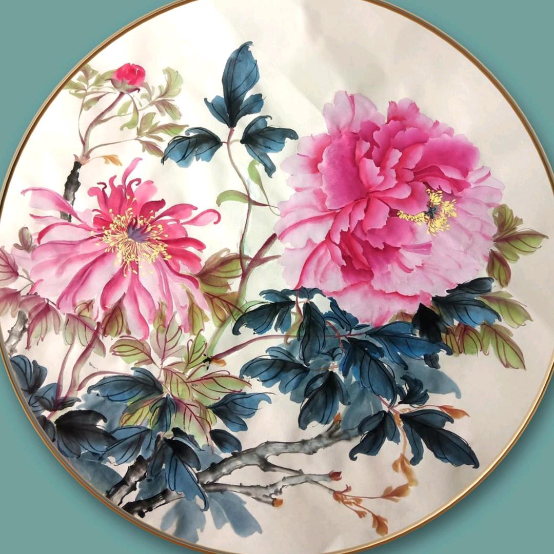 百雨金阁（国画牡丹）