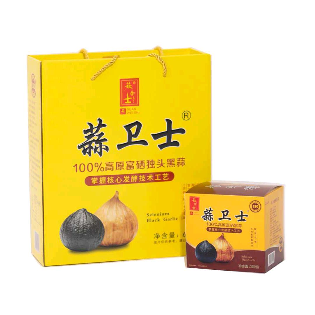 蒜卫士高原富硒独头黑蒜源头工厂店