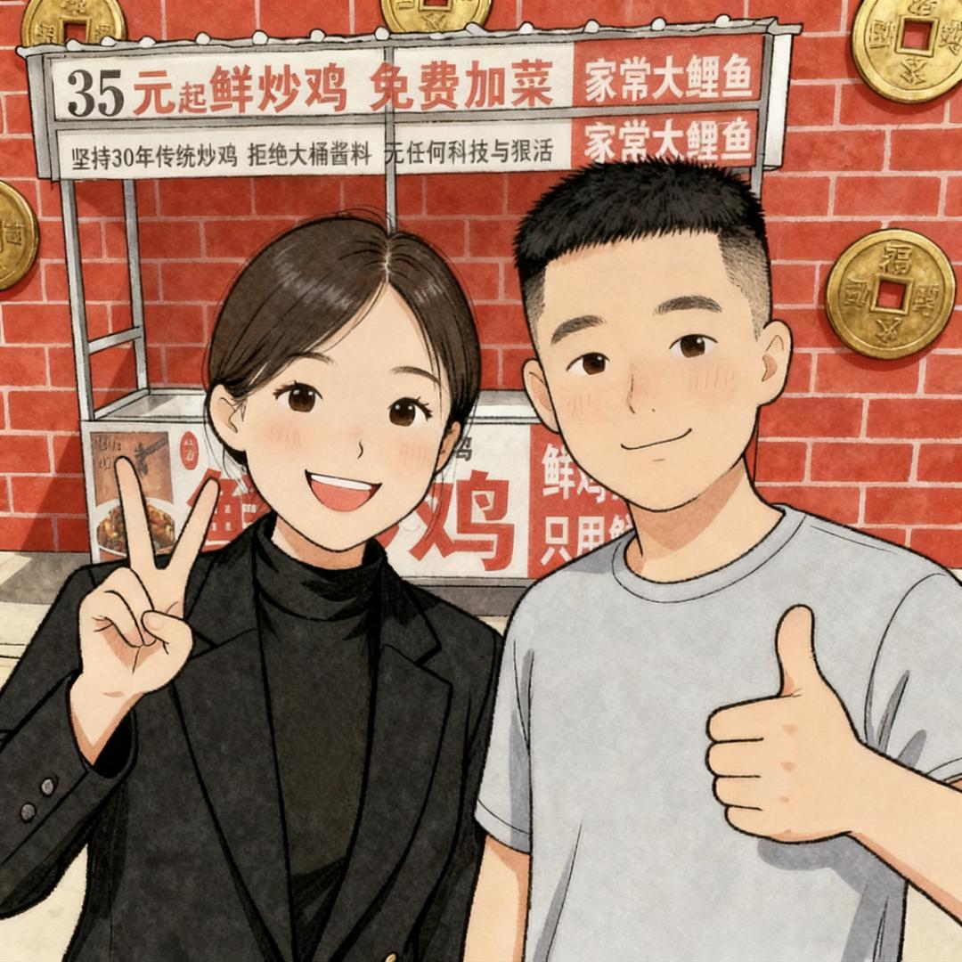 乐陵小俩口摆摊卖炒鸡