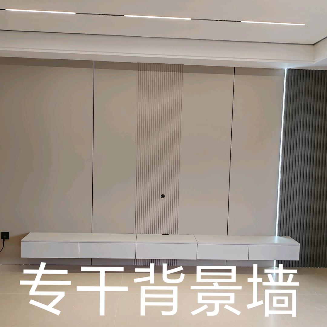 盘州背景墙:木饰面，格栅，岩板，软硬包