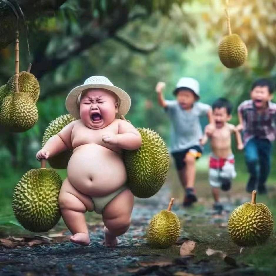 笨笨熊，金枕榴莲