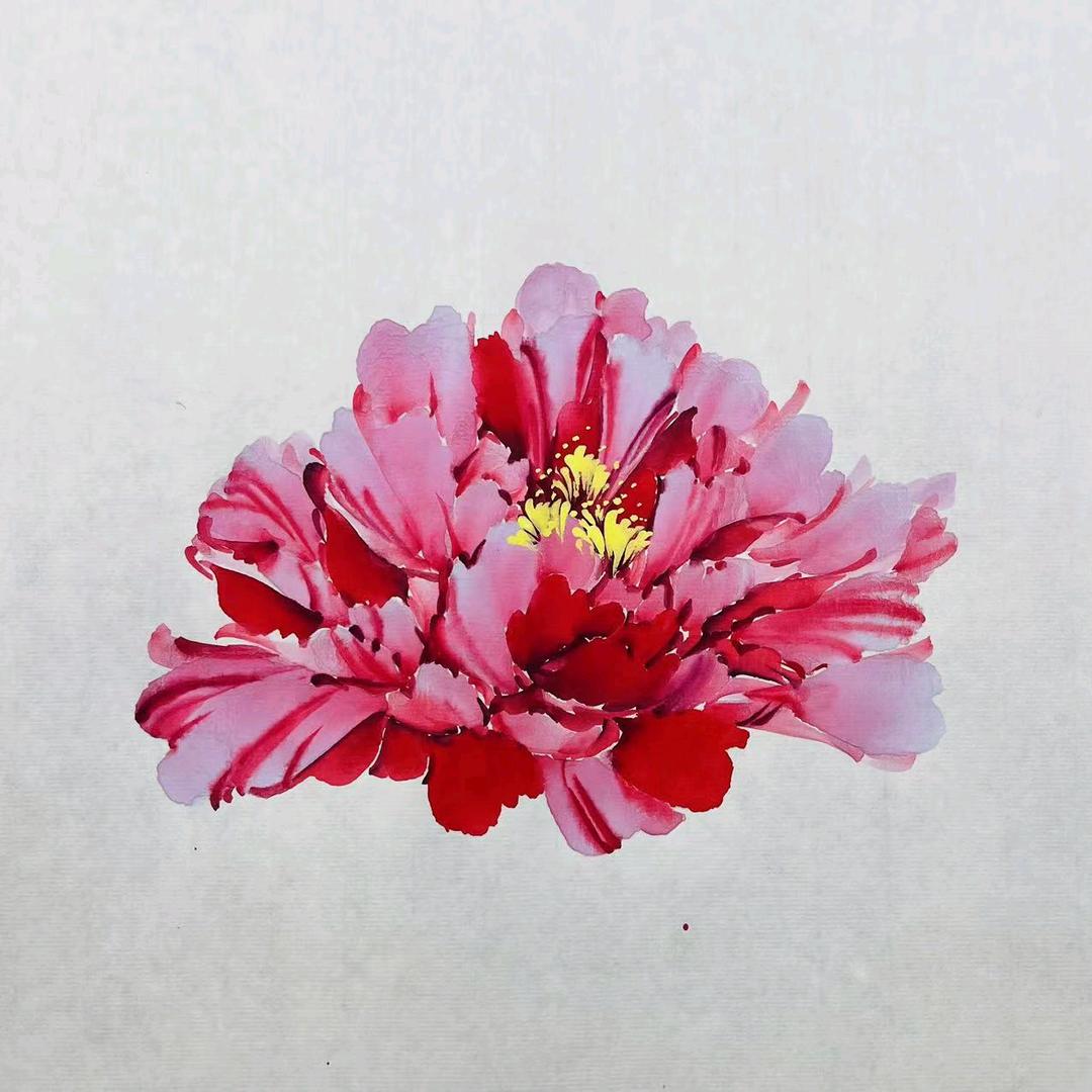 衔青写意牡丹