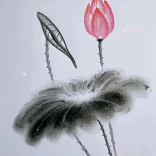 牵手炭笔.画