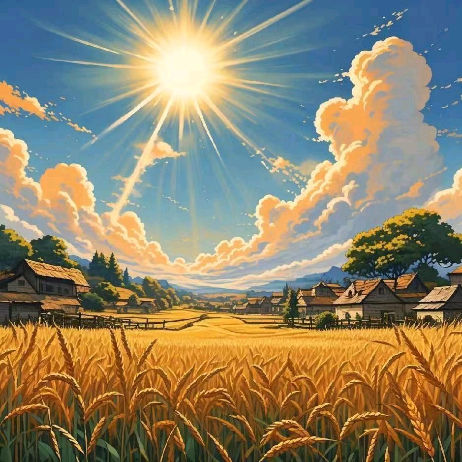 阳光明媚。