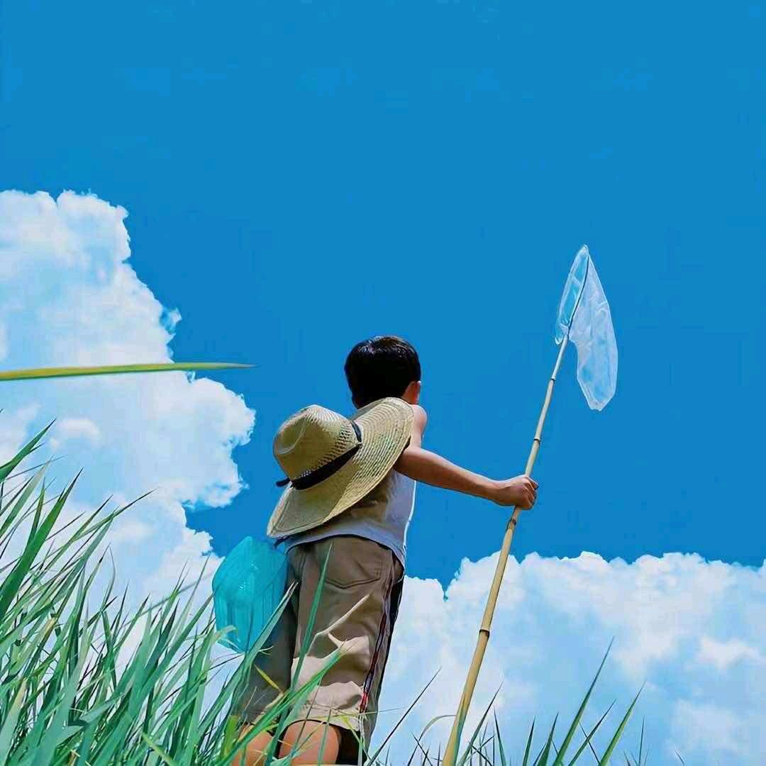 blue sky .