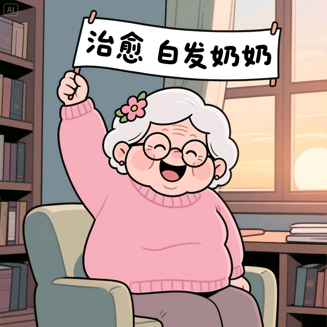 治愈的白发奶奶
