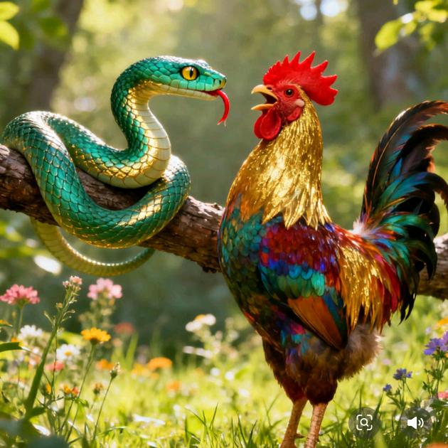 雄鸡大战小青蛇