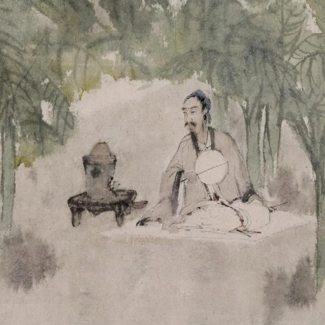 月下品茗