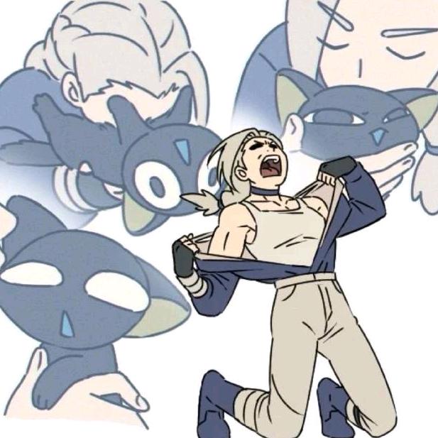 无孩爱猫长发男
