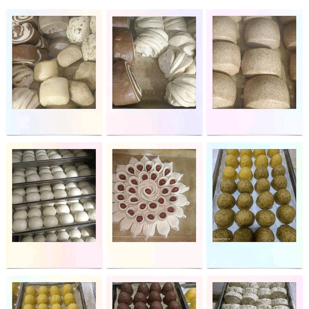 老面手工馍。还有各种杂粮菜馍