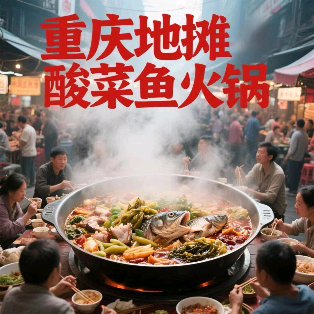 重庆地摊酸菜鱼火锅