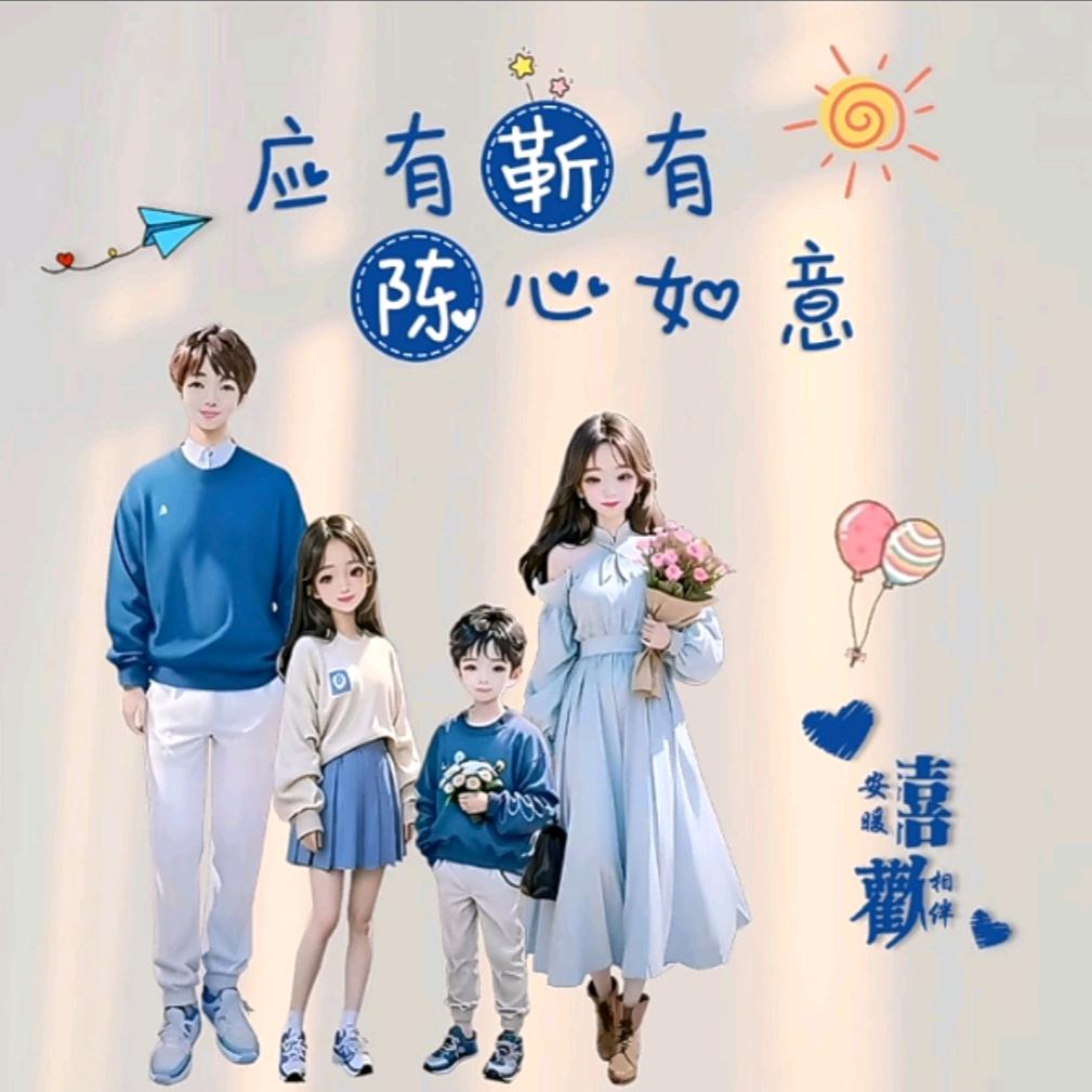 幸福快乐的一家人