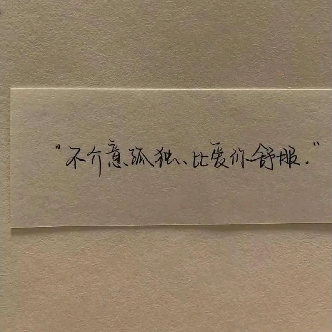 不介意孤独比爱你舒服