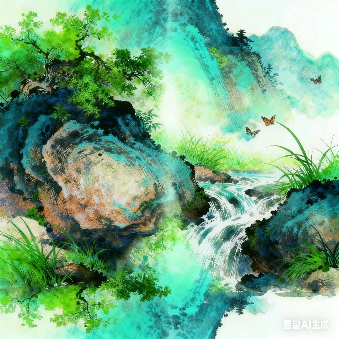 山边听泉