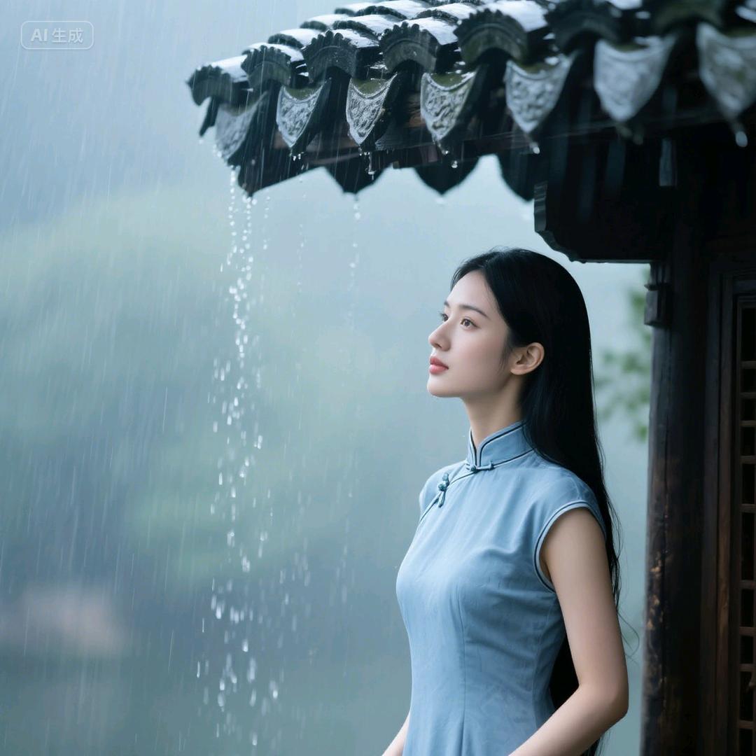 雨水织帘