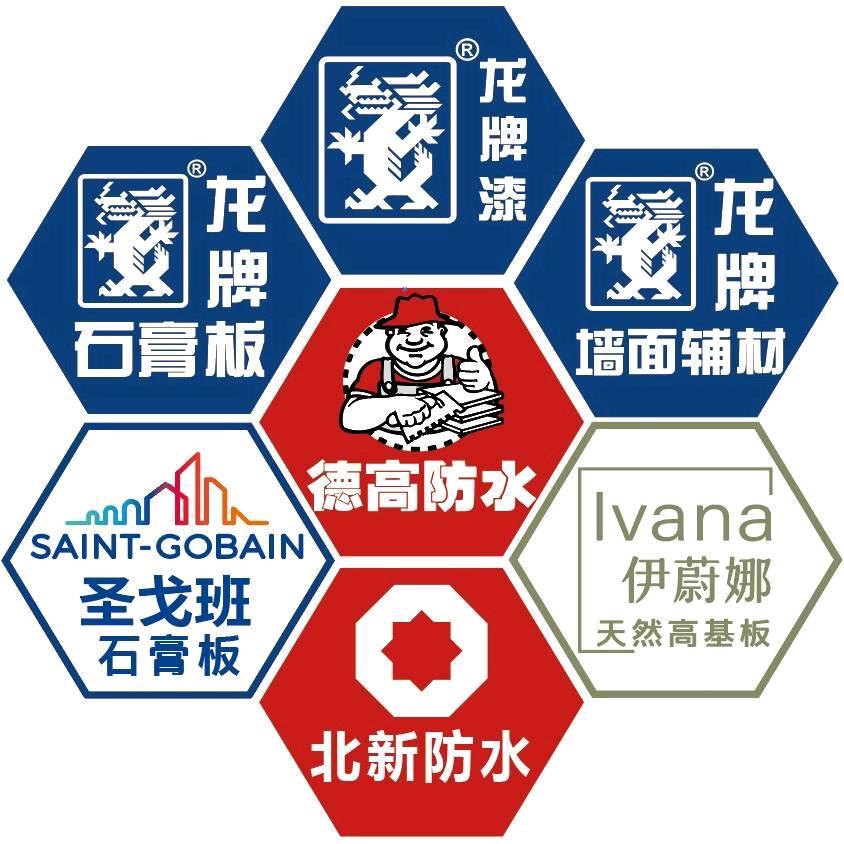 龙牌+北新+伊蔚娜+圣戈班+龙牌漆+德高