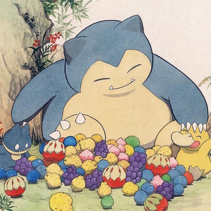 卡比兽使用睡觉技能