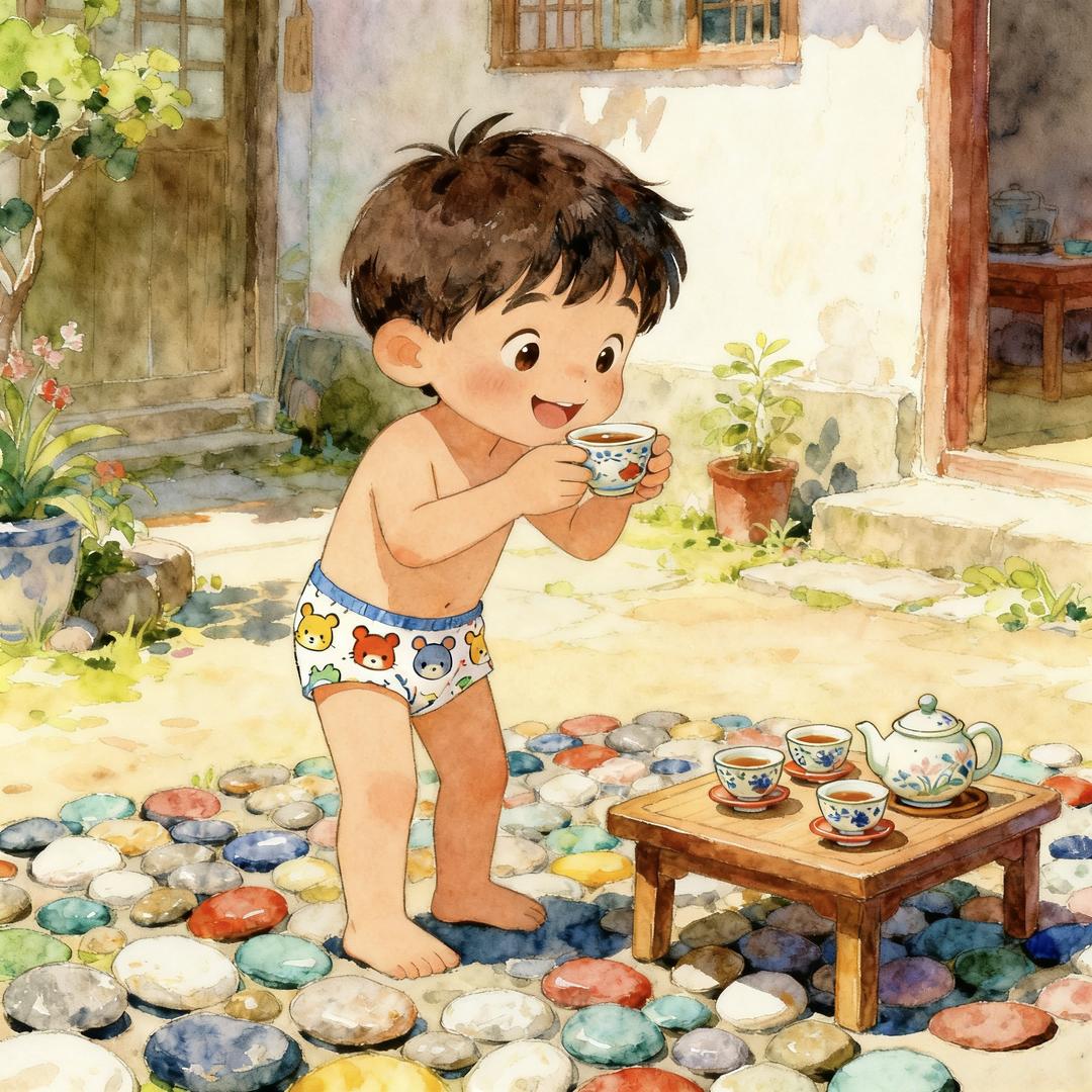 穿着裤衩喝苦茶