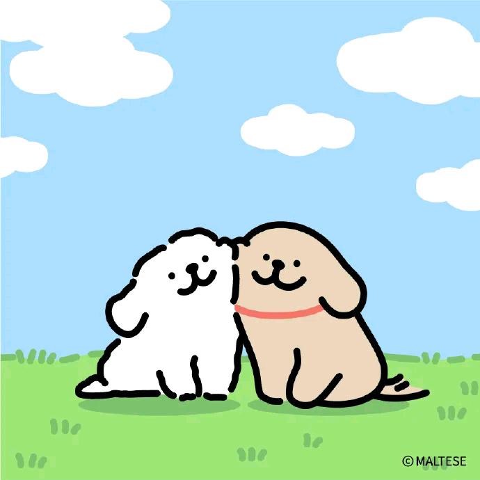 线条小狗萌萌哒