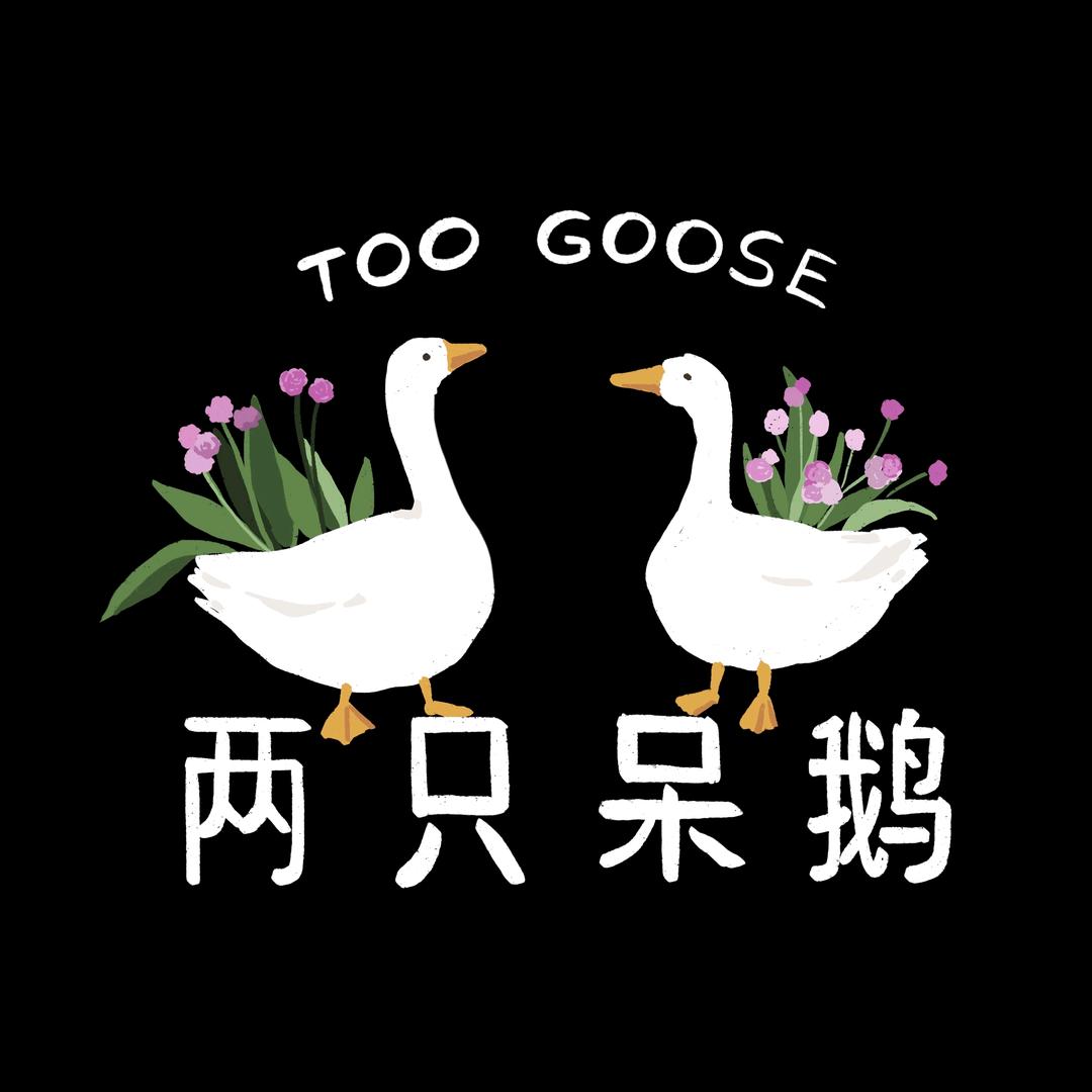 两只呆鹅