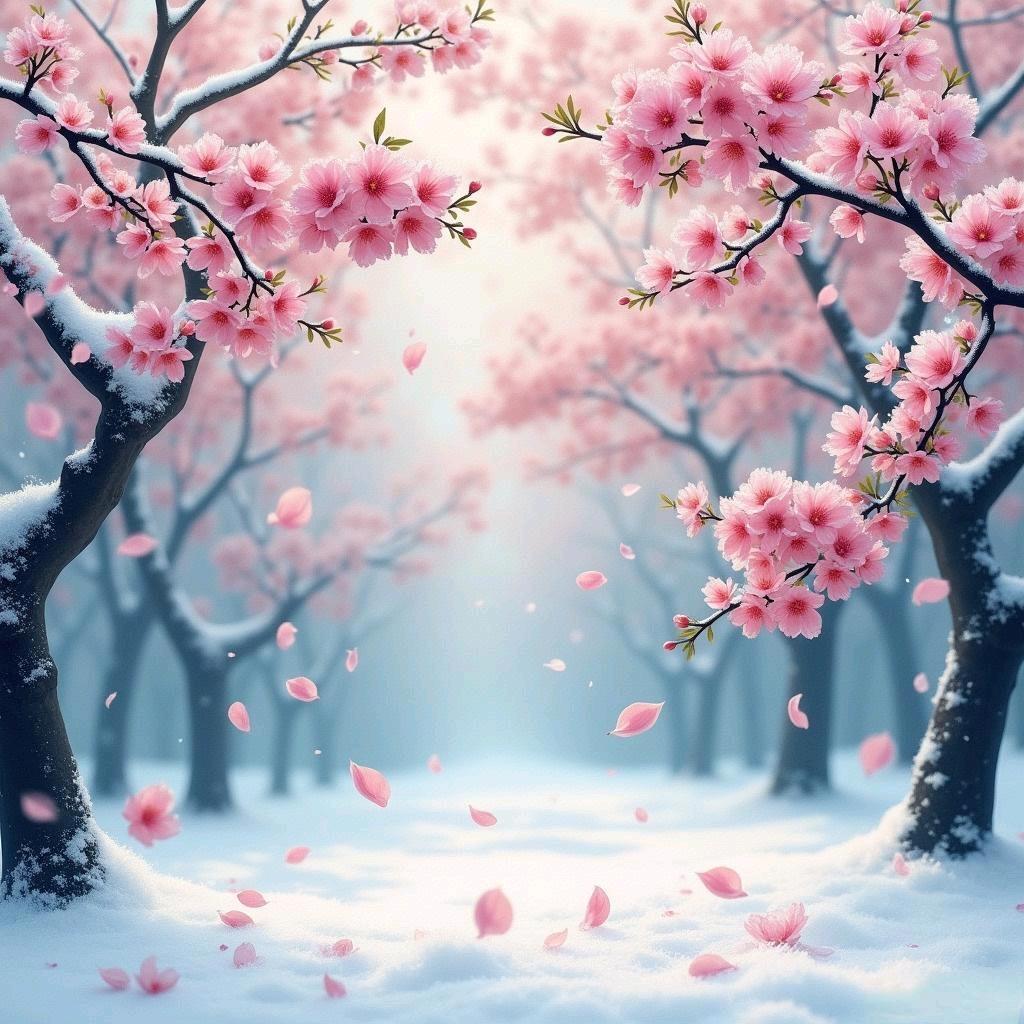 ℳ໑ຼₒ₂₅❄️雪落①树映飞花🌸₅₂ₒ