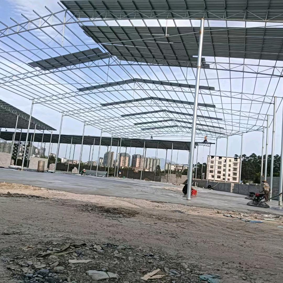 紫云小姚钢结构雨棚安装