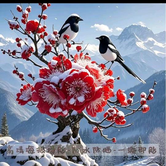 红梅千雪