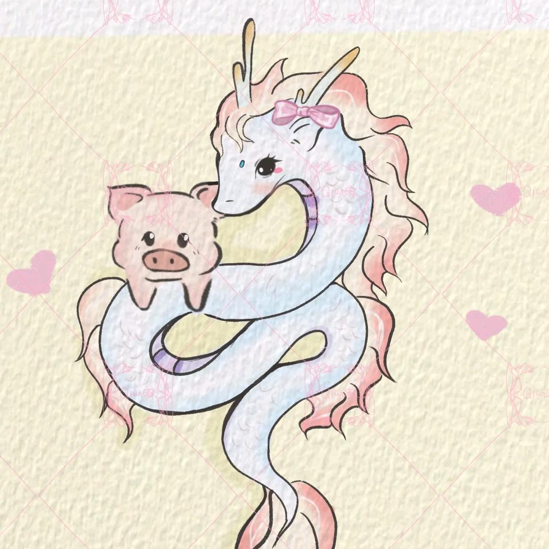 一对情侣，我属龙🐉，他属猪🐷
