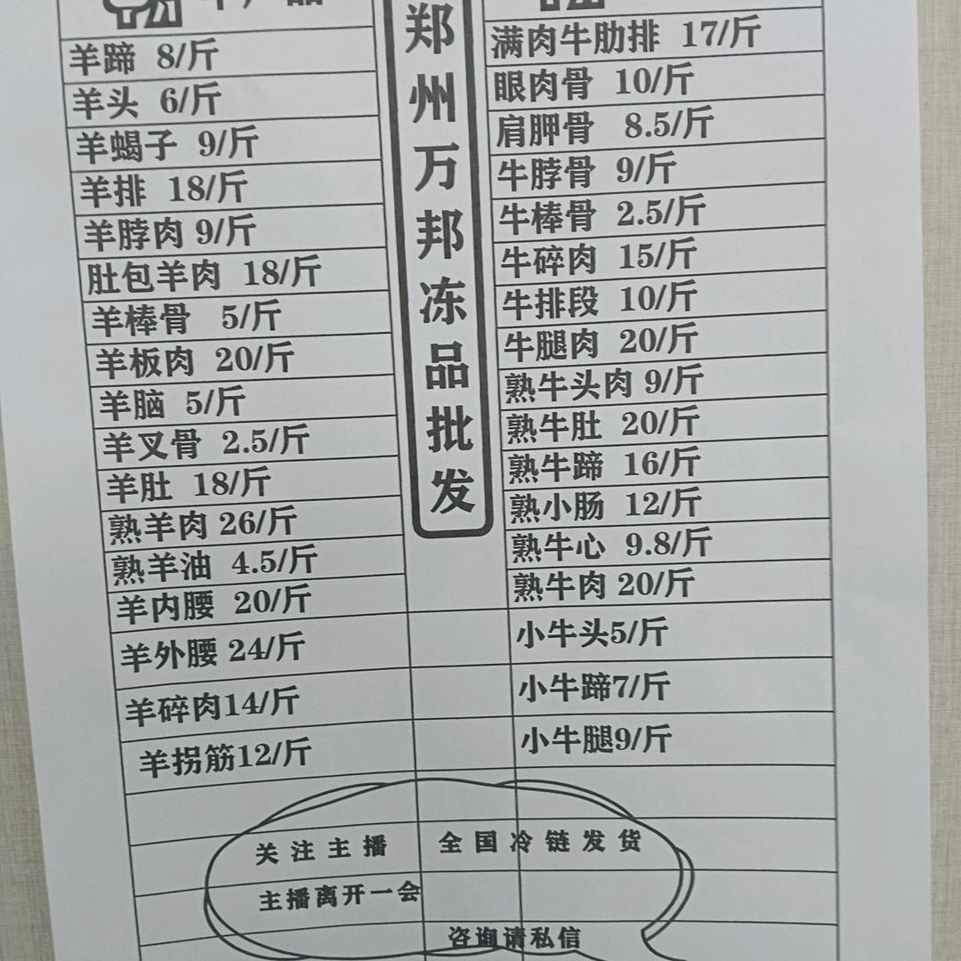 郑州万邦东北牛羊肉批发