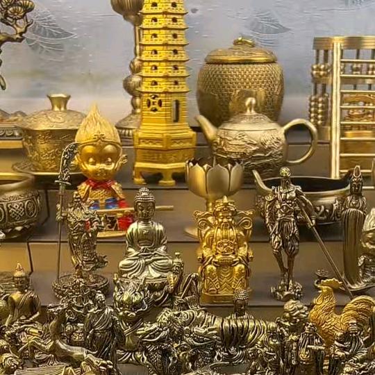 小满足艺术黄铜摆件