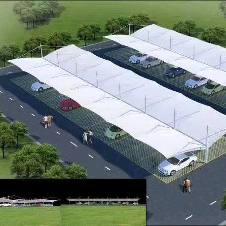 专业定制膜结构电动伸缩棚