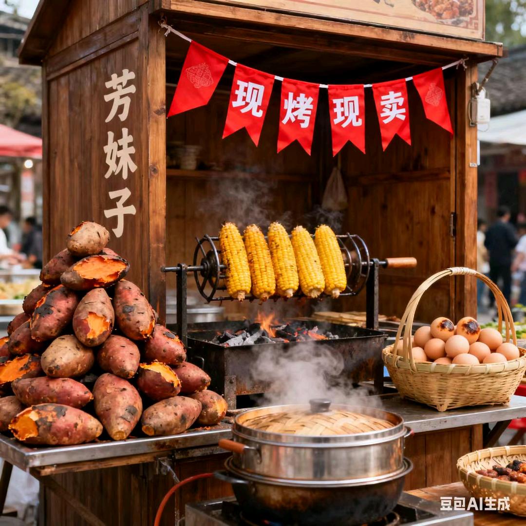 芳妹子（烤红薯、烤玉米，烤鸡蛋）
