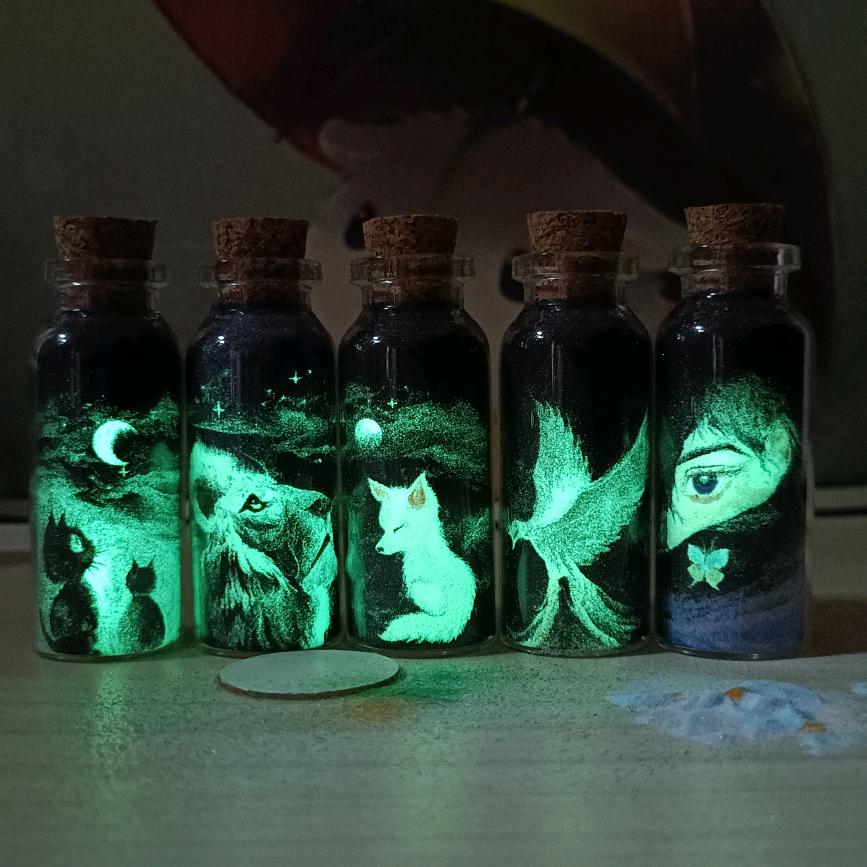 一粒沙沙瓶画