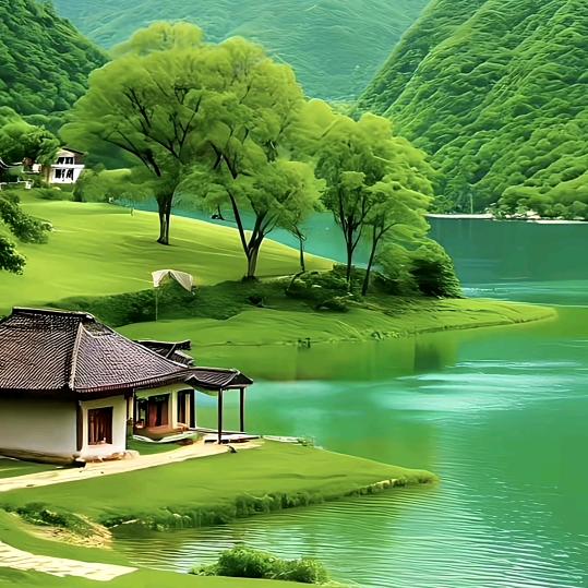 竹影摇月