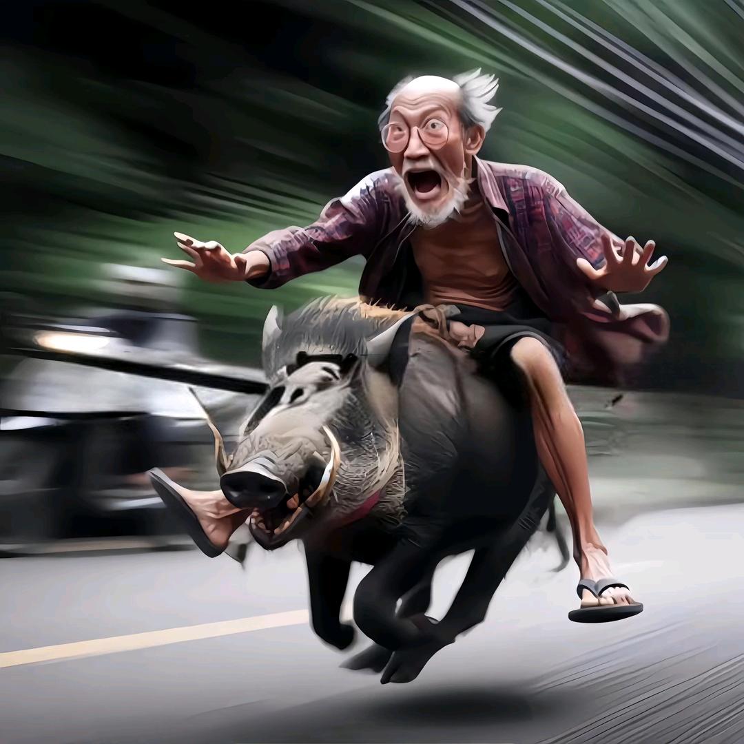 骑着猪猪逛抖音