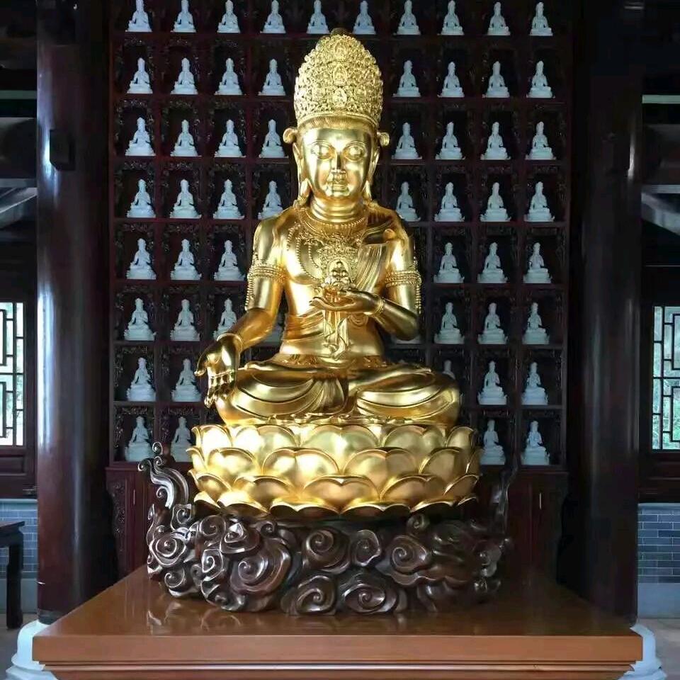 传统手艺佛像生漆贴金