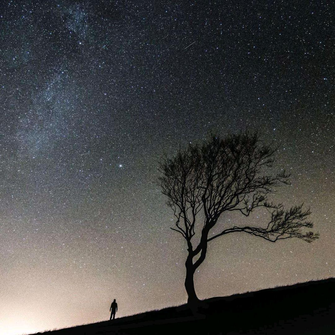 夜空下的微笑
