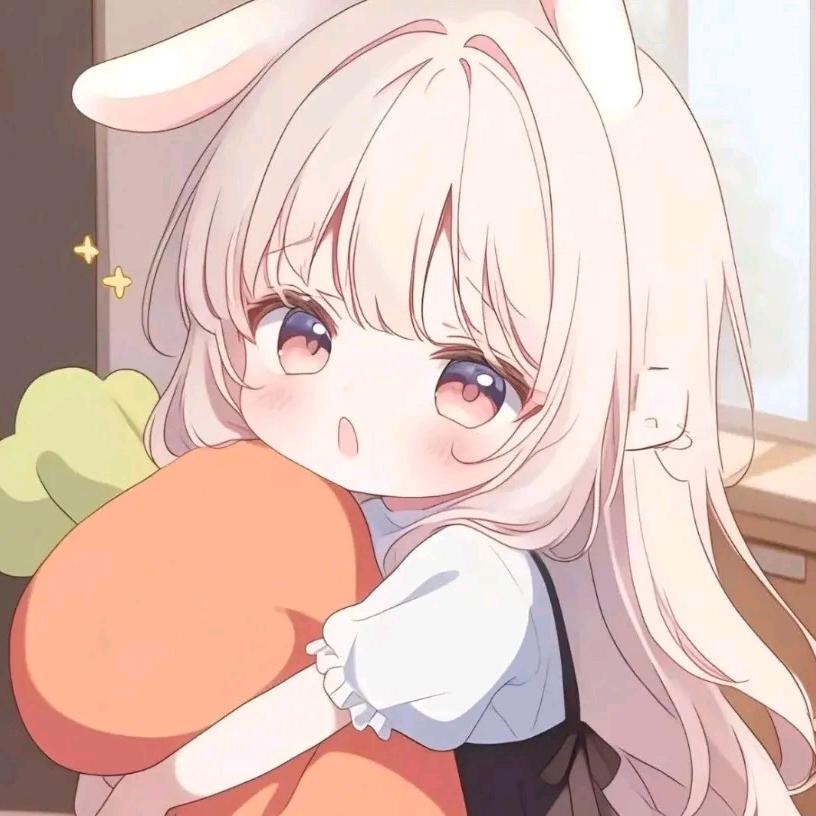 软糯糯的兔子小妹和甜甜胡萝卜一起软萌贴贴