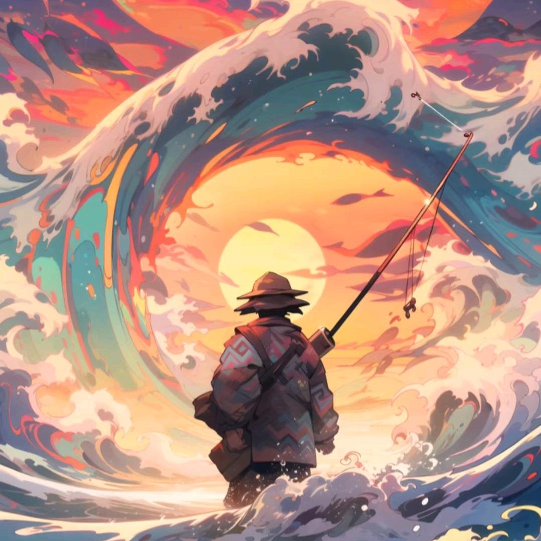 捞起月亮的渔民.