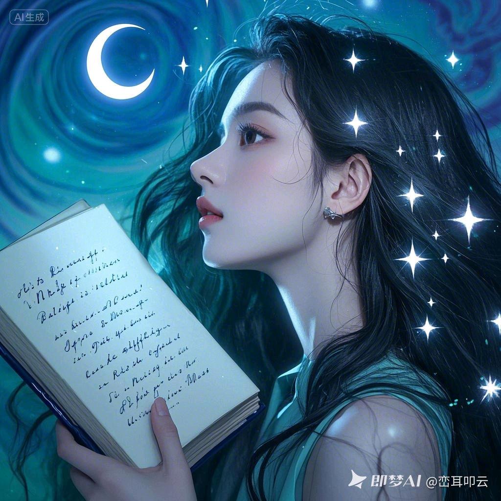 晚风吻月