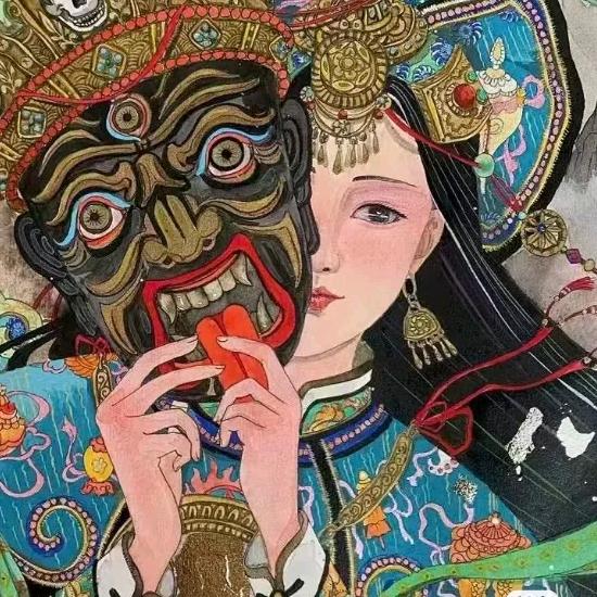 夏天（手绘唐卡）