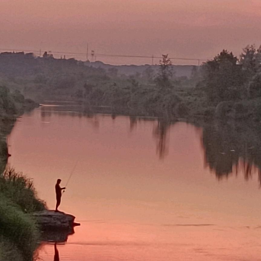 孤影钓斜阳（户外野钓）