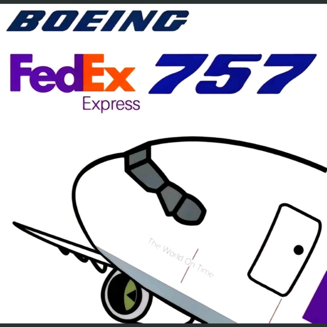 一只爬升的FedEx波音757