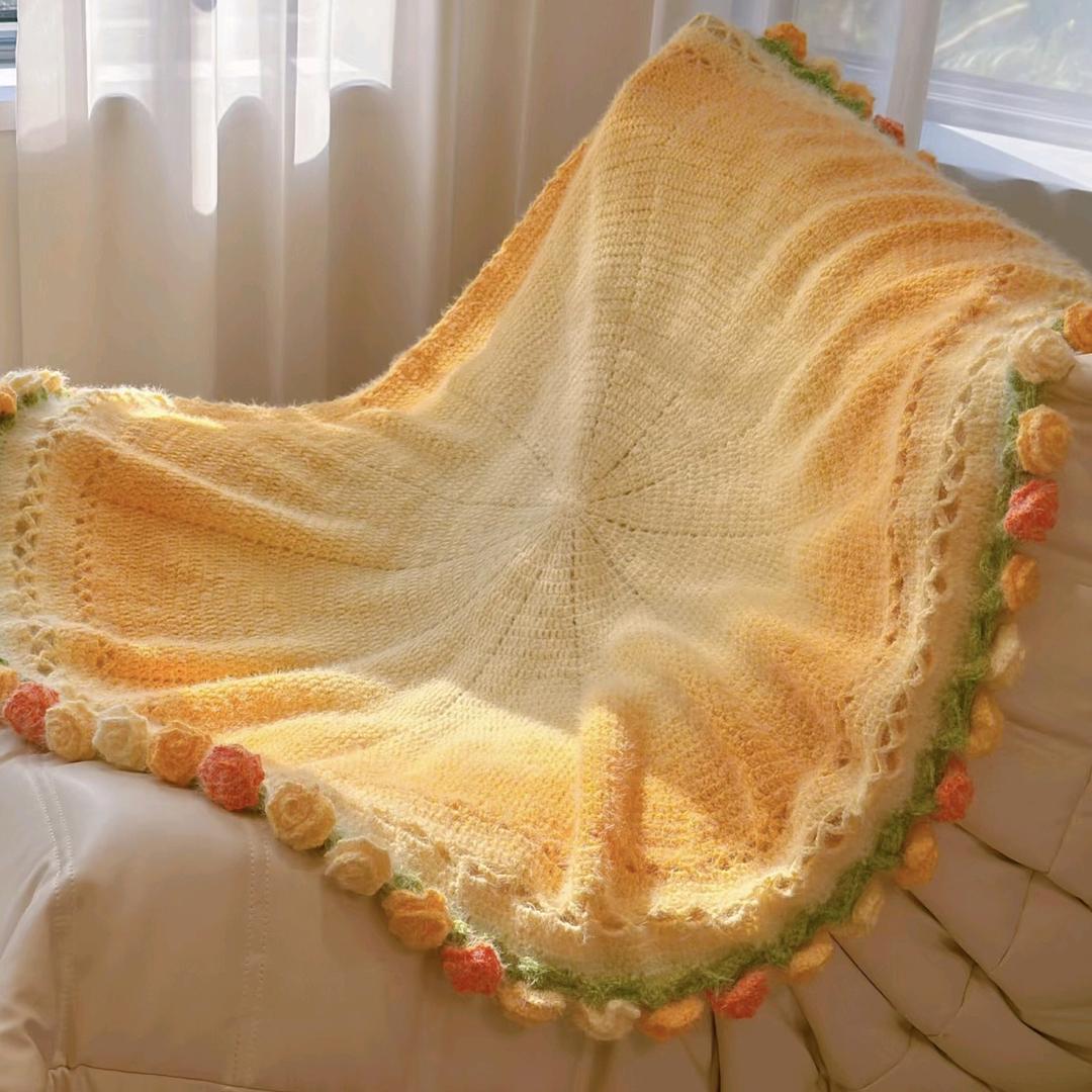 团绒（玫瑰花毯钩织）