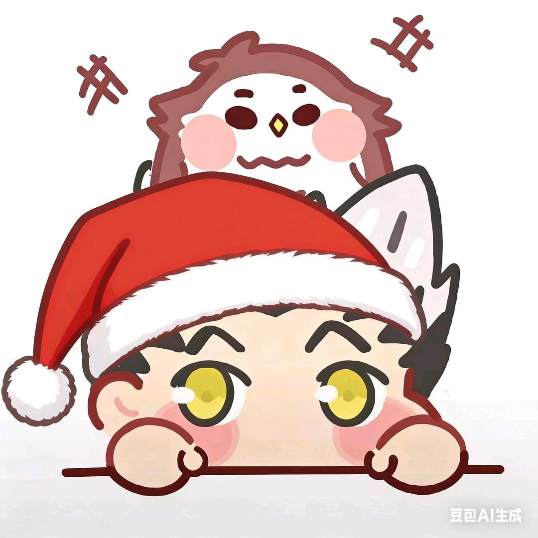 骑鱼的猫捧着桔梗花