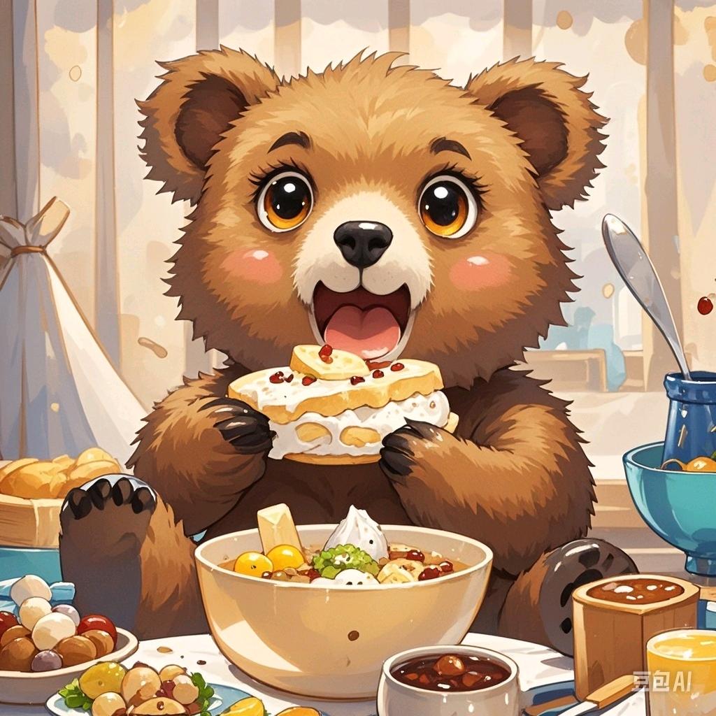 小熊爱吃喝
